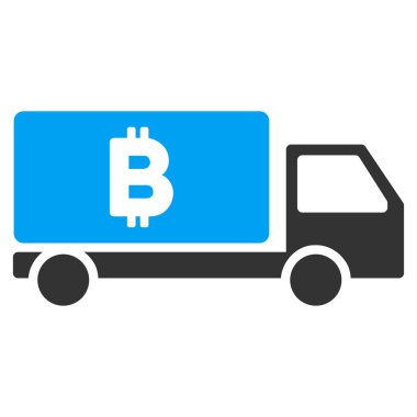 Bitcoin teslim araba düz simgesi