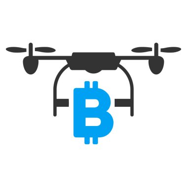Bitcoin uçak teslim düz simgesi
