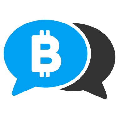 Bitcoin sohbet düz simgesi