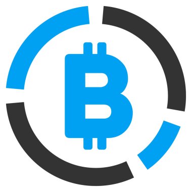Bitcoin diyagramı düz simgesi