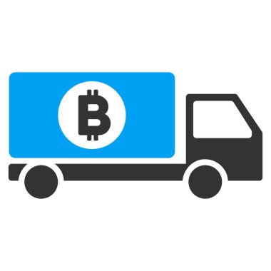 Bitcoin teslim kamyon düz simgesi