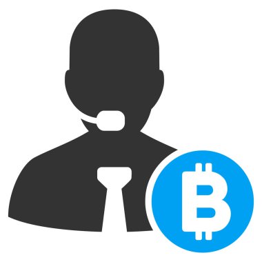 Bitcoin arama işleç düz simgesi