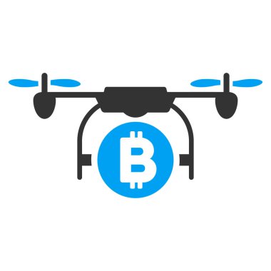 Bitcoin helikopter düz simgesi