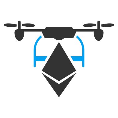 Ethereum uçağı düz simgesi