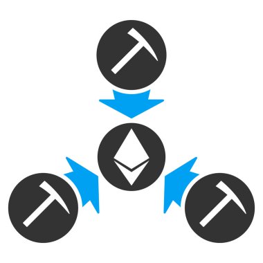 Ethereum araştırma havuzu düz simgesi