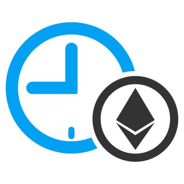 Ethereum kredi saat düz simgesi