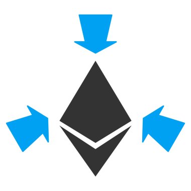 Ethereum toplamak okları simge düz