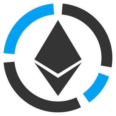 Ethereum daire diyagram düz simgesi