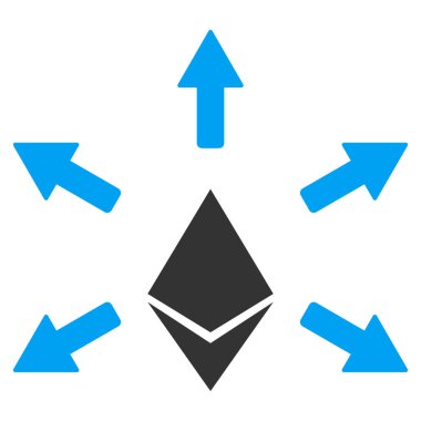 Ethereum emisyon düz simgesi