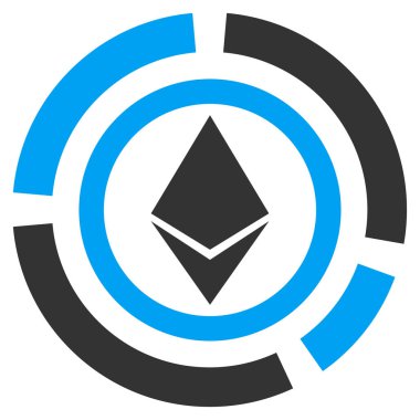 Ethereum diyagramı düz simgesi