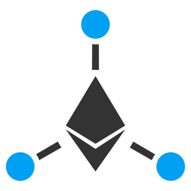 Ethereum bağlantıları düz simgesi