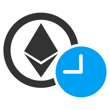 Ethereum kredi saat düz simgesi