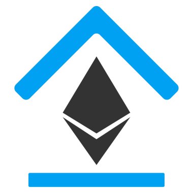 Ethereum banka çatı düz simgesi