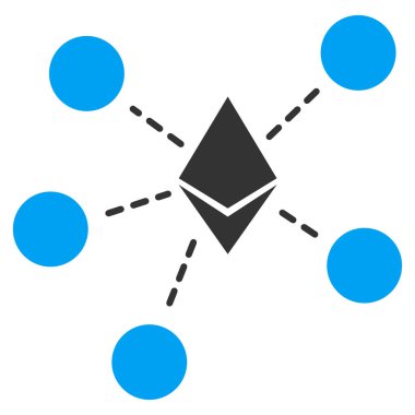 Ethereum Net yapısı düz simgesi