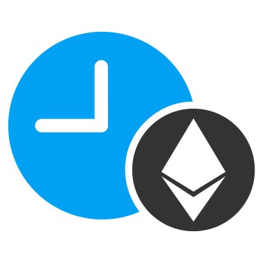 Ethereum kredi saat düz simgesi