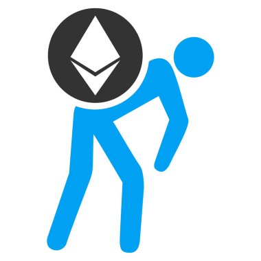 Ethereum kurye kişi düz simgesi