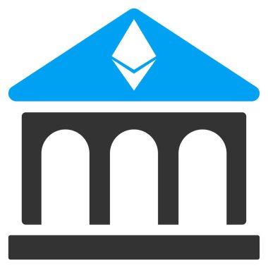 Ethereum Banka Binası düz simgesi