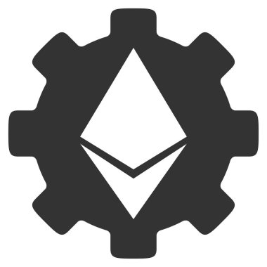 Ethereum Cog Wheel düz simgesi