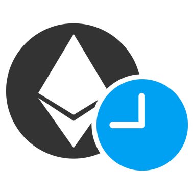 Ethereum kredi saat düz simgesi