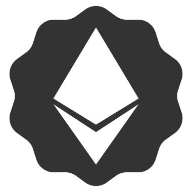 Ethereum rozet mühür düz simgesi