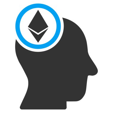 Ethereum zihin kafa düz simgesi