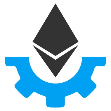 Ethereum sanayi vites düz simgesi