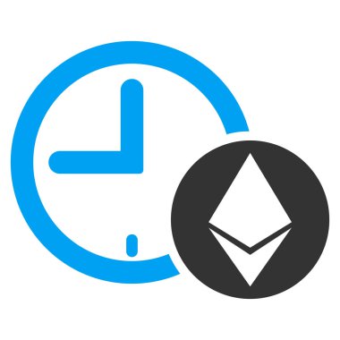 Ethereum kredi saat düz simgesi