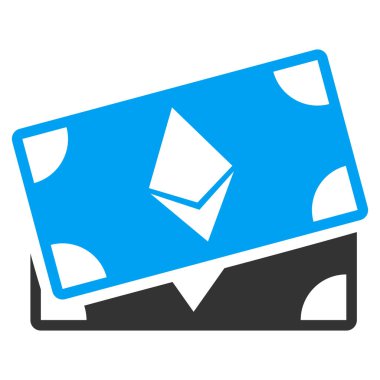Ethereum banknotlar düz simgesi