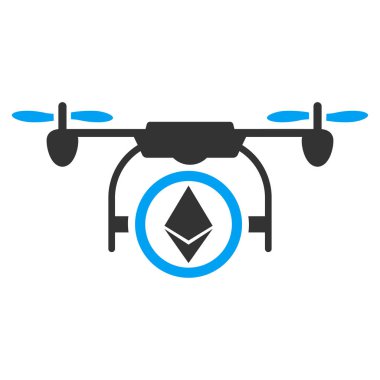Ethereum helikopter düz simgesi