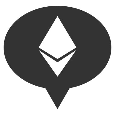 Ethereum Banner balon düz simgesi