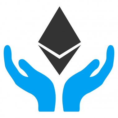 Ethereum bakım el düz simgesi