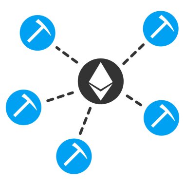 Ethereum araştırma havuzu düz simgesi