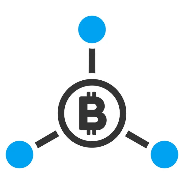Bitcoin verbindingen platte pictogram — Stockvector