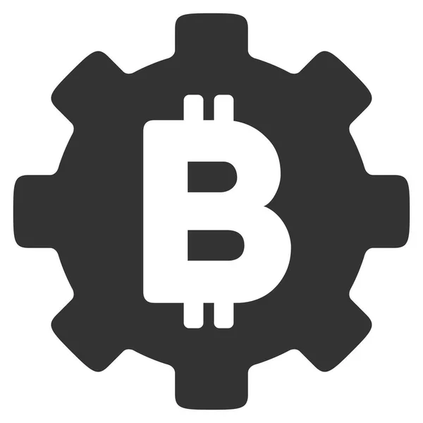 Bitcoin ล้อ Cog ไอคอนแบน — ภาพเวกเตอร์สต็อก