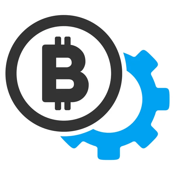Opciones de Bitcoin Cog Flat Icon — Vector de stock