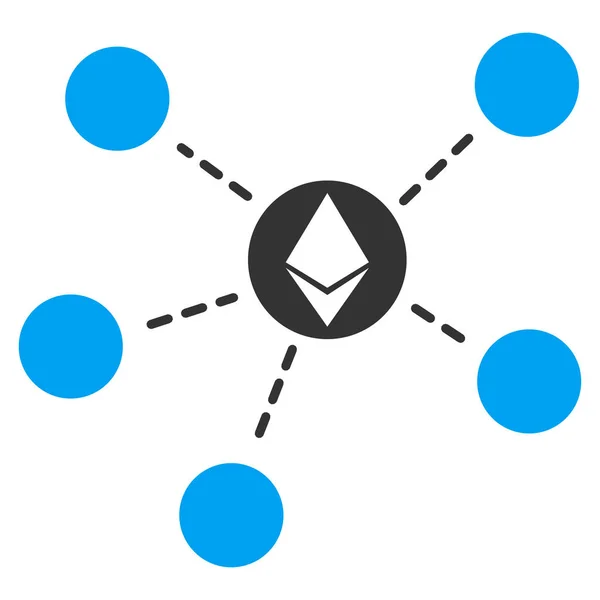 Ícone plano da rede Ethereum —  Vetores de Stock