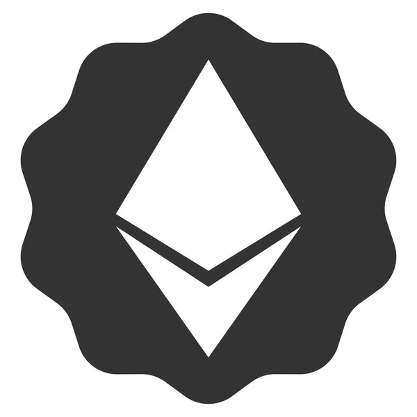 Ethereum jelvény pecsét lapos ikon — Stock Vector