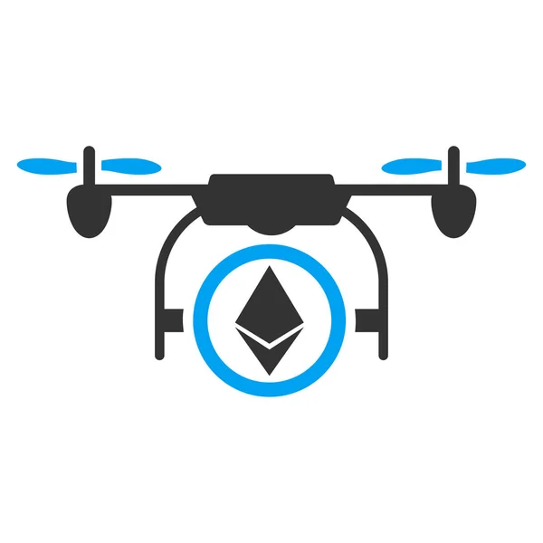 Ethereum Copter Flat Icon — Stock Vector