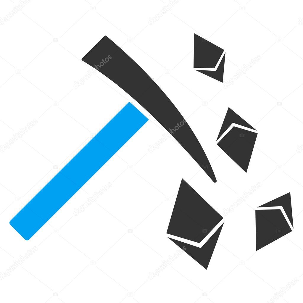 Ethereum Mining Hammer Flat Icon