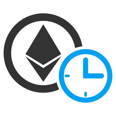 Ethereum kredi saat düz simgesi