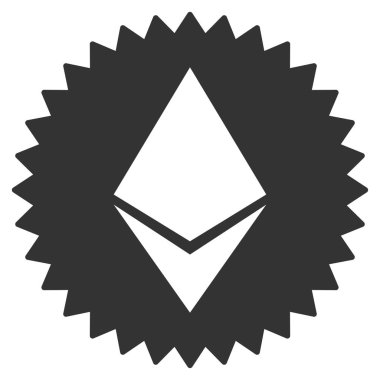 Ethereum madalya para düz simgesi