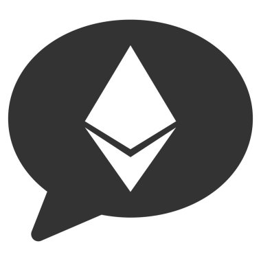Ethereum ileti balon düz simgesi