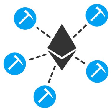 Ethereum araştırma havuzu düz simgesi