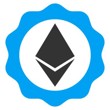 Ethereum rozet mühür düz simgesi