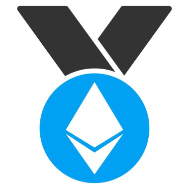 Ethereum madalya şeritler düz simgesiyle