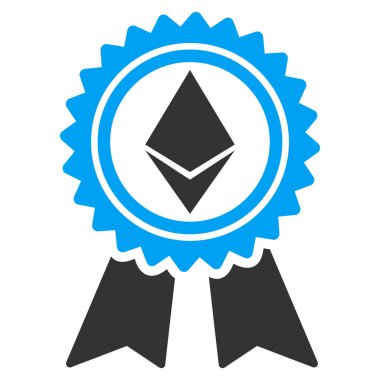 Ethereum ödül madalya düz simgesi