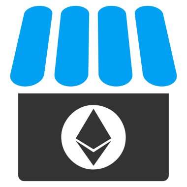 Ethereum Dükkanı düz simgesi