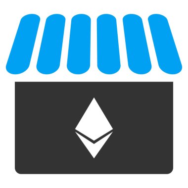 Ethereum mağaza düz simgesi