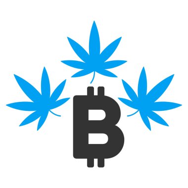 Esrar Bitcoin iş düz simgesi