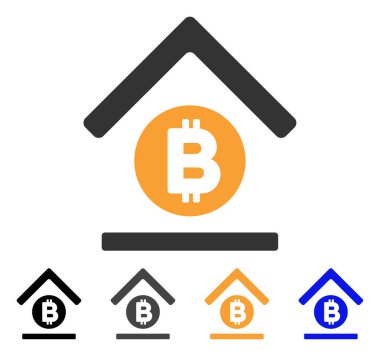 Bitcoin banka çatı vektör simgesi